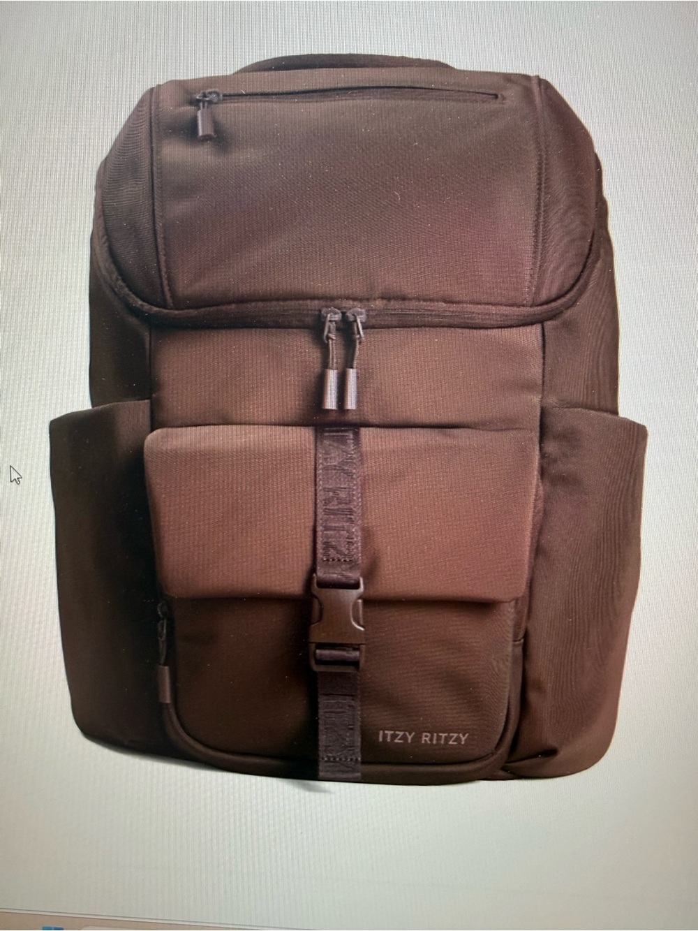 Itzy Ritzy Belong Polyester Diaper Backpack NWT Mocha